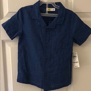 NWT Kids Navy Blue Short Sleeve Shirt and Shorts Set